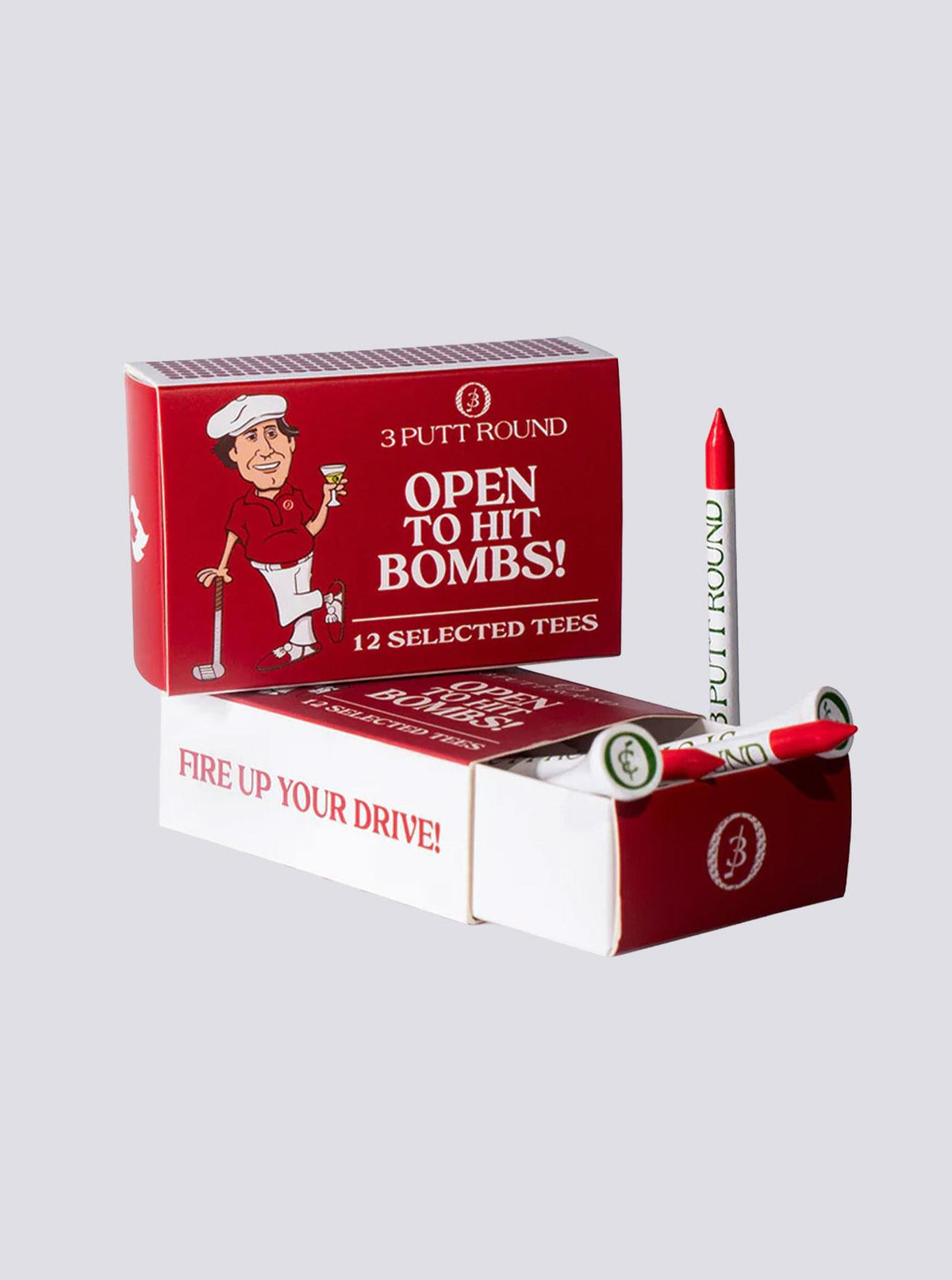 Golf Tee Match Box Red