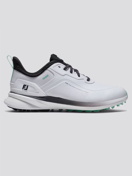 Pro Spikeless Golf Shoes White/Black/Teal