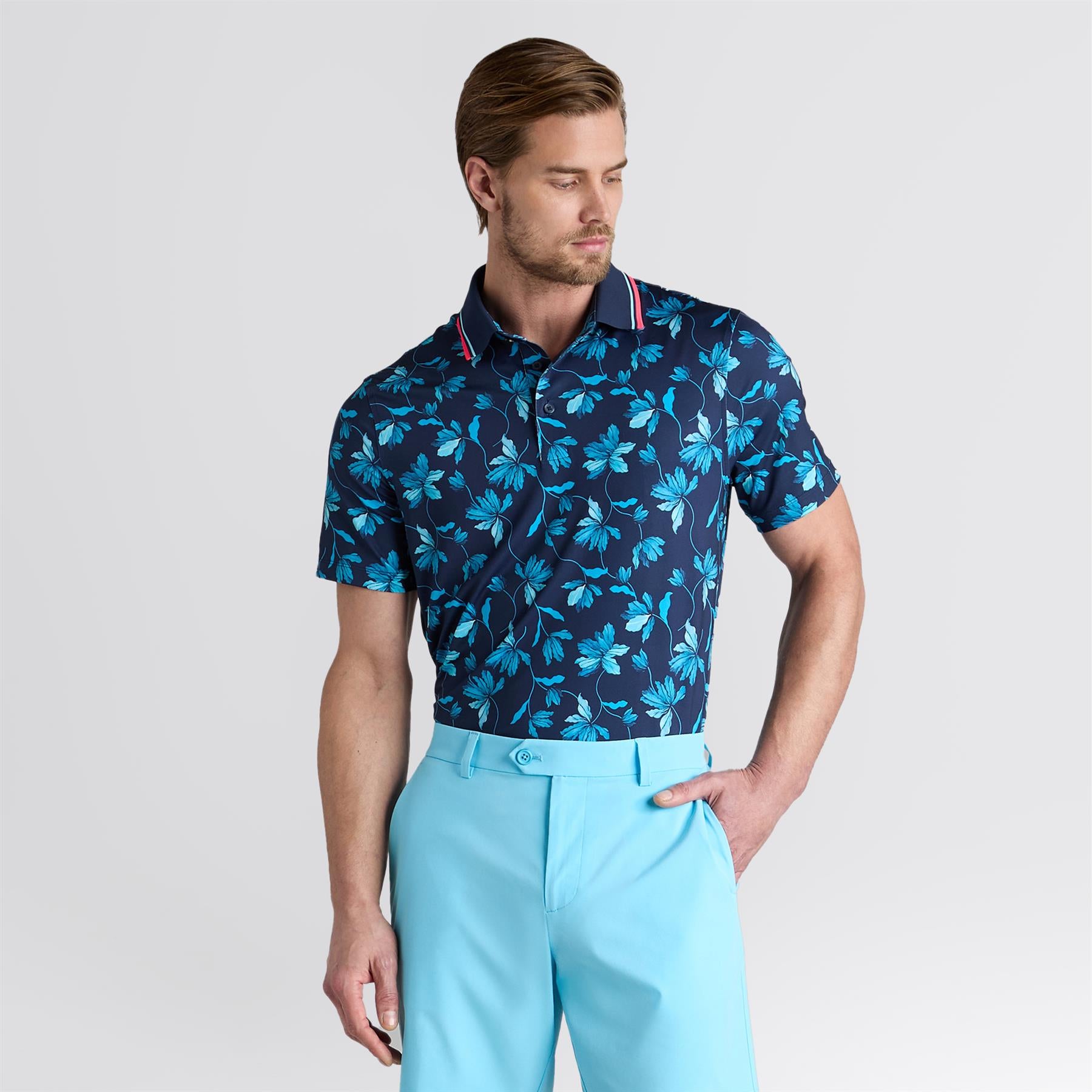Iris Floral Tech Jersey Polo Twilight