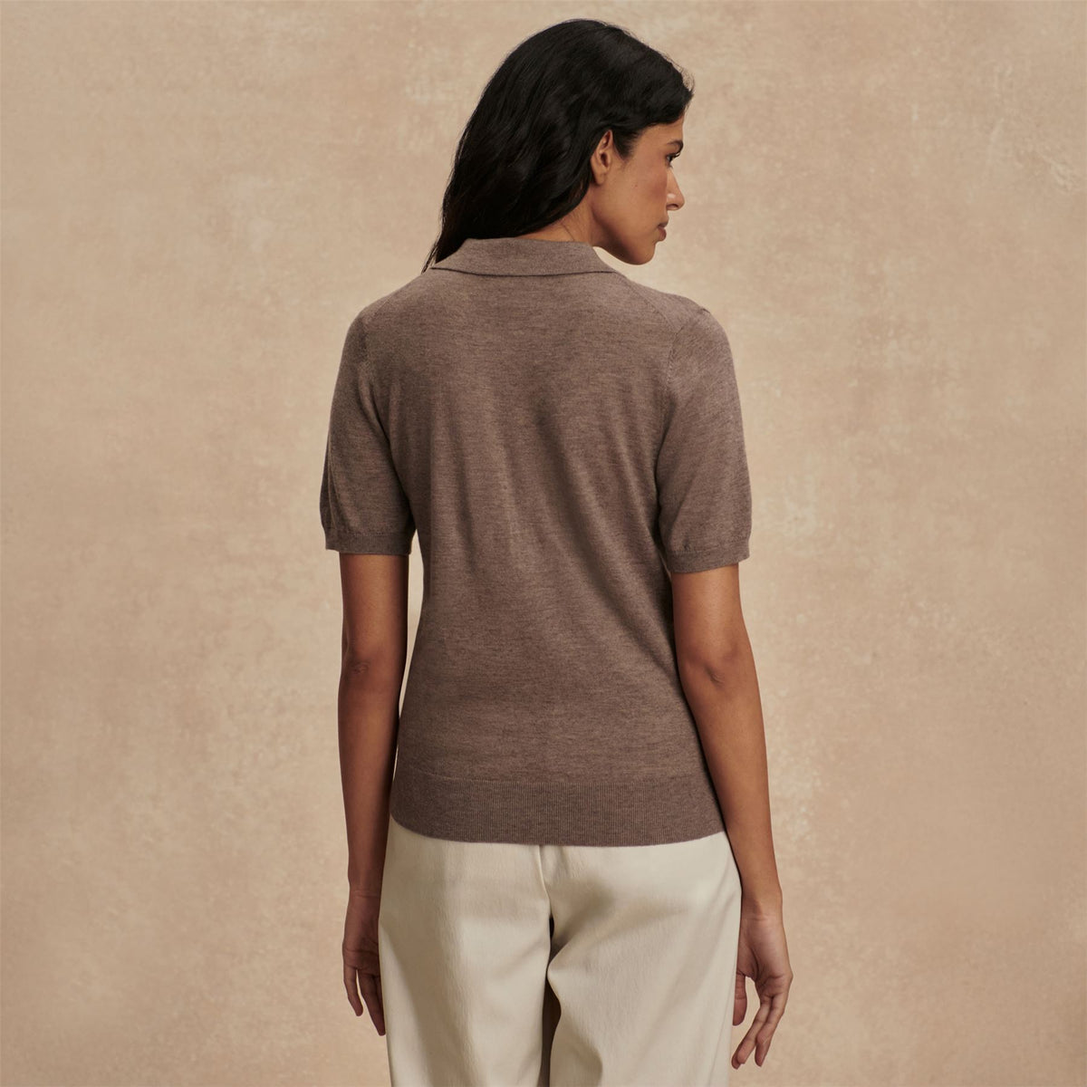 Toni Fine Knit Polo Cinder Marl