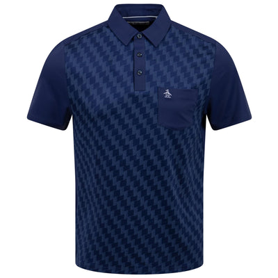 50s Colour Block Jacquard Polo Astral Night - SS23