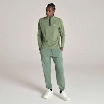 Performance Raglan Quarter Zip Mid Layer Forest