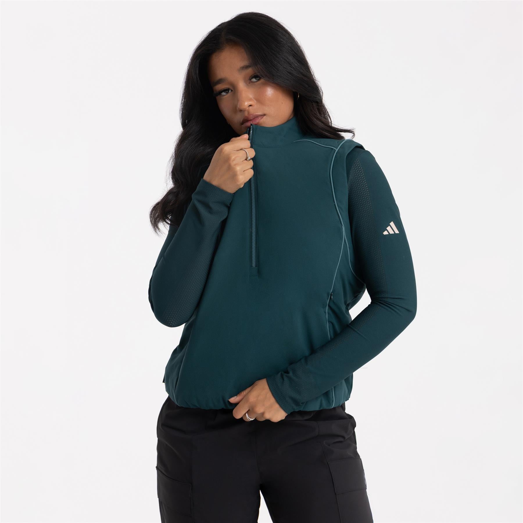 Beyond The Course Twistweave Loose Quarter Zip Gilet Aurora Ivy