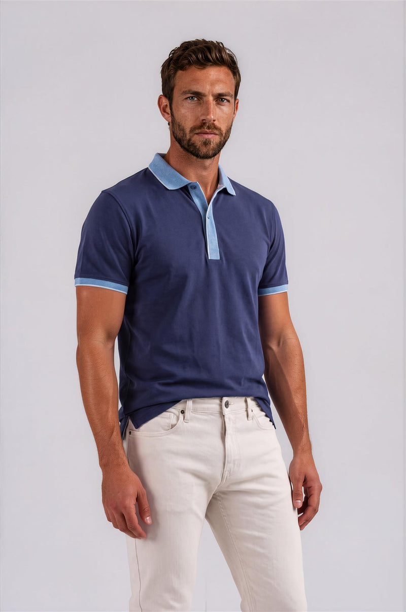 Varner Performance Pique Polo Navy Heather