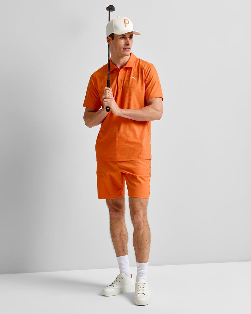 MATTR Deco Jacquard Polo Shirt Melon Glow