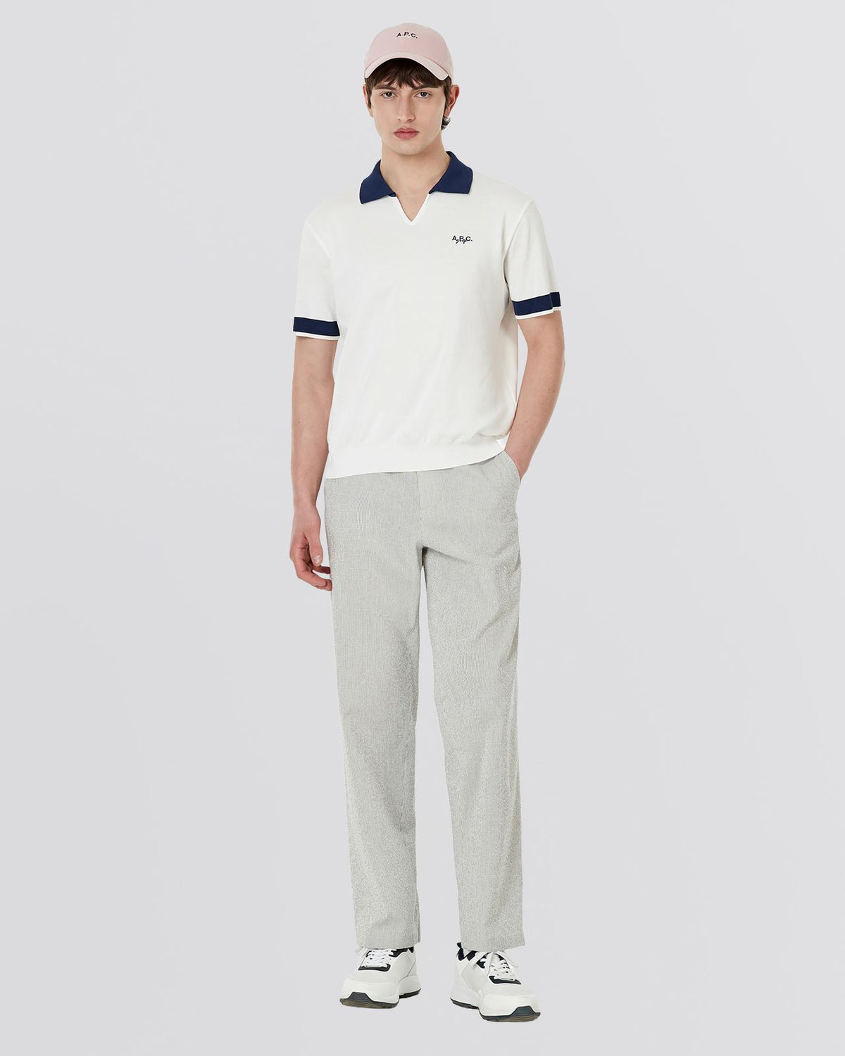 Maryse Knit Sweater Polo Shirt White