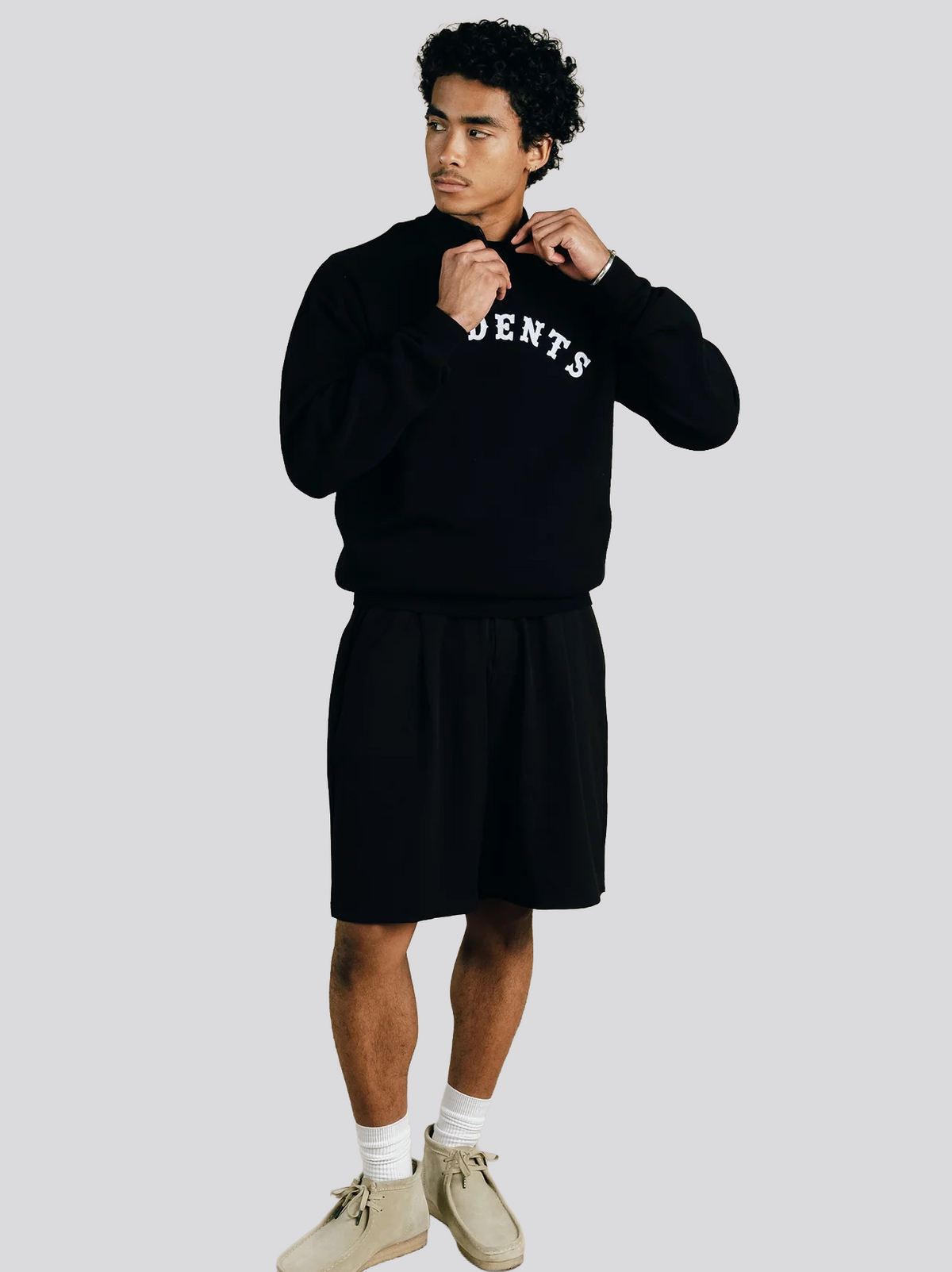 Giovant Knit Quarter-Zip Sweater Black