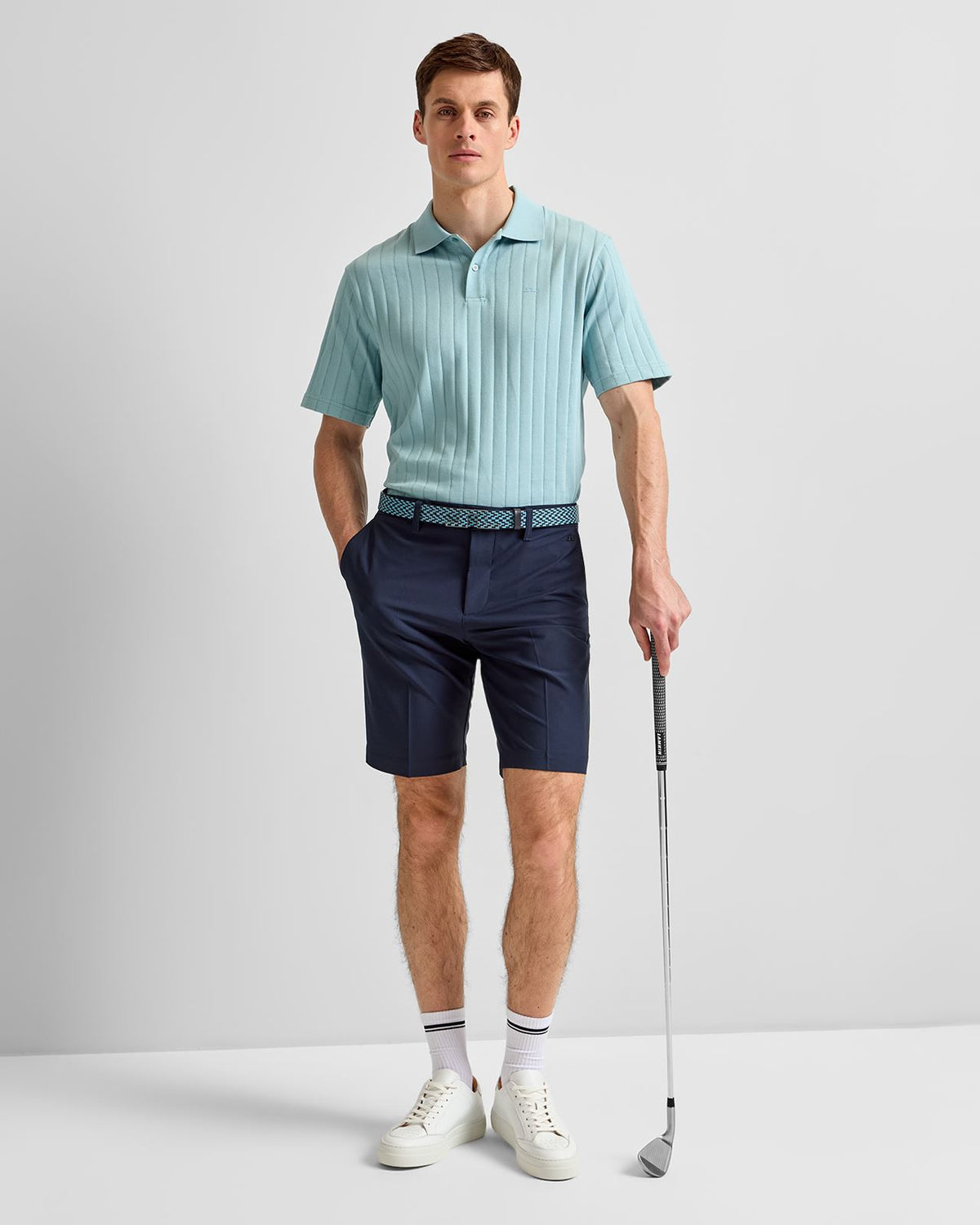 Simon Stripe Polo Forget-Me-Not
