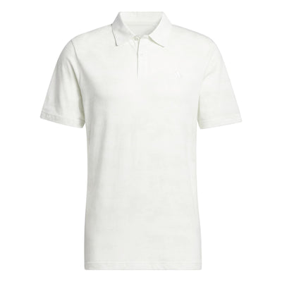 Go-To-Poloshirt aus bedrucktem Mesh mit regulärer Passform, Crystal Jade – SS24