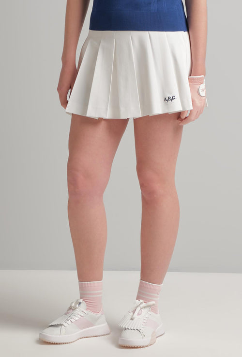Aude Pleated Skirt White