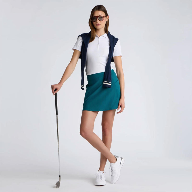 Two Tone Rib Knockout A-Line 16-Inch Skort Marine Teal