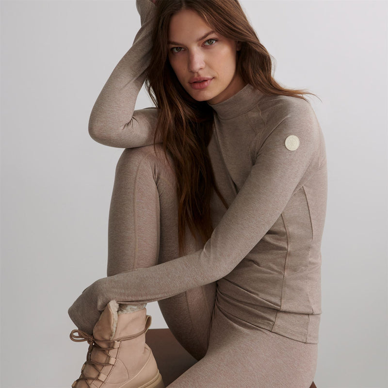 Always Warm Base Layer Top Taupe Marl