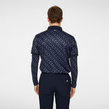Tour Tech Regular Fit Print Polo Bias Bridge Navy