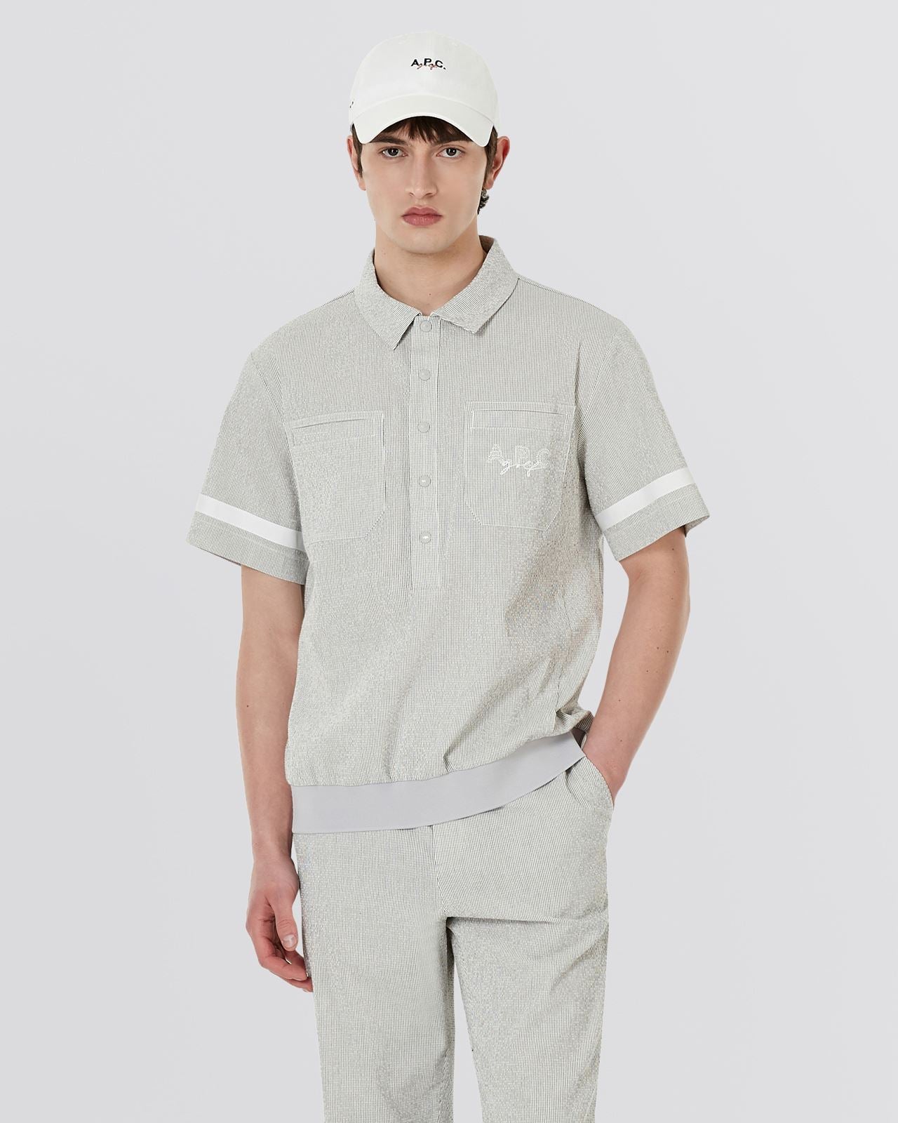Jean Polo Shirt Co-Ord Grey