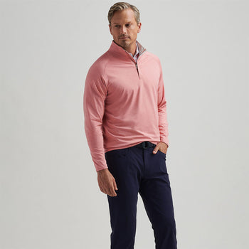 完売！[NK] 2025SS]REMAKE COVERALL ピンクオーバーダイ Peter Millar Stealth Performance Quarter Zip Mid Layer Pink