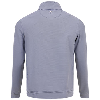 Perth Mini Stripe Quarter Zip Mid Layer Navy/White