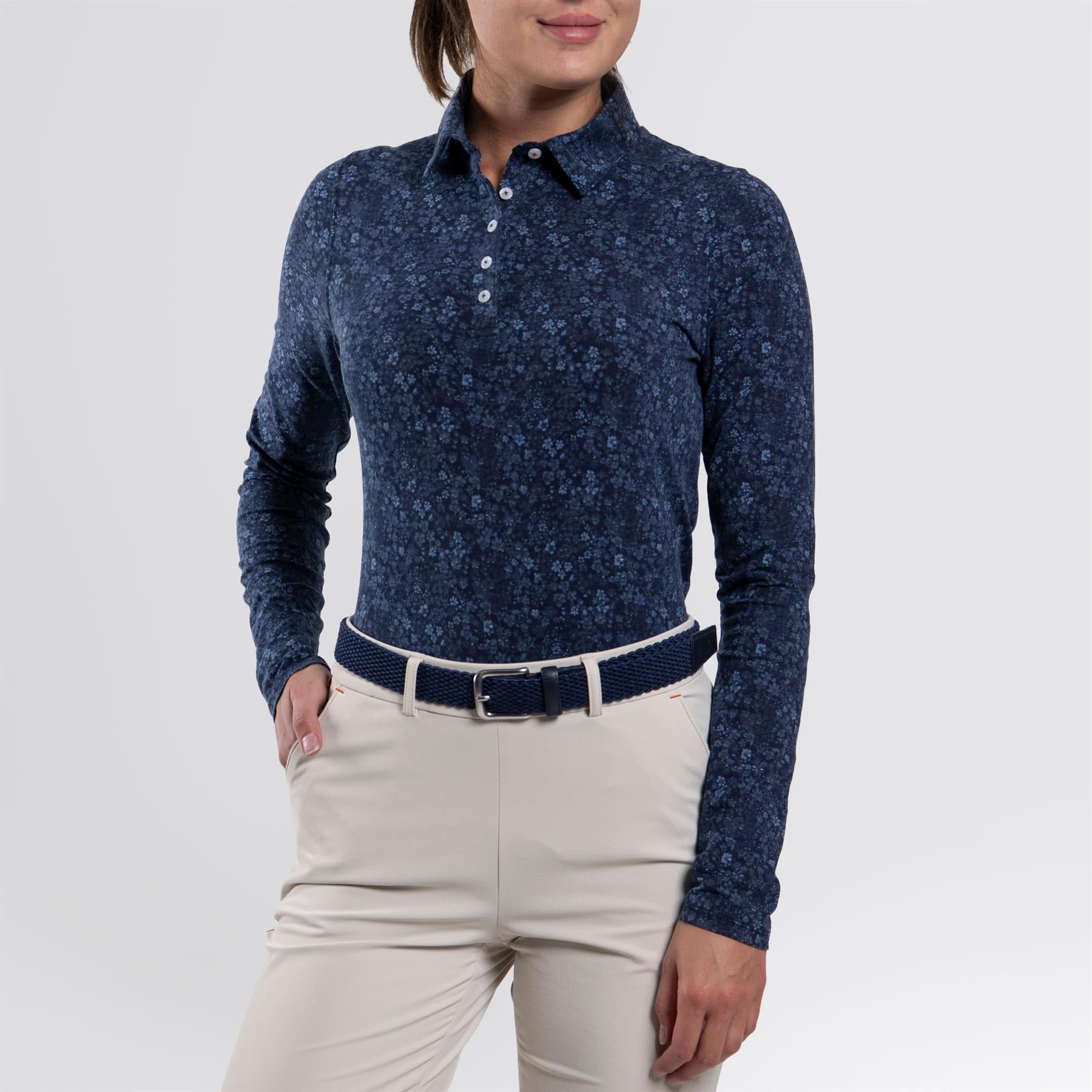 Hollow Pima LS Polo Atlanta Blue