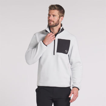 Fleece Quarter Zip Mid Ash Gray/Puma Black