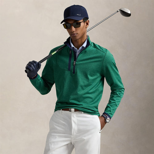 RLX Half Zip Stretch Jersey Mid Layer Vermont Green Heather