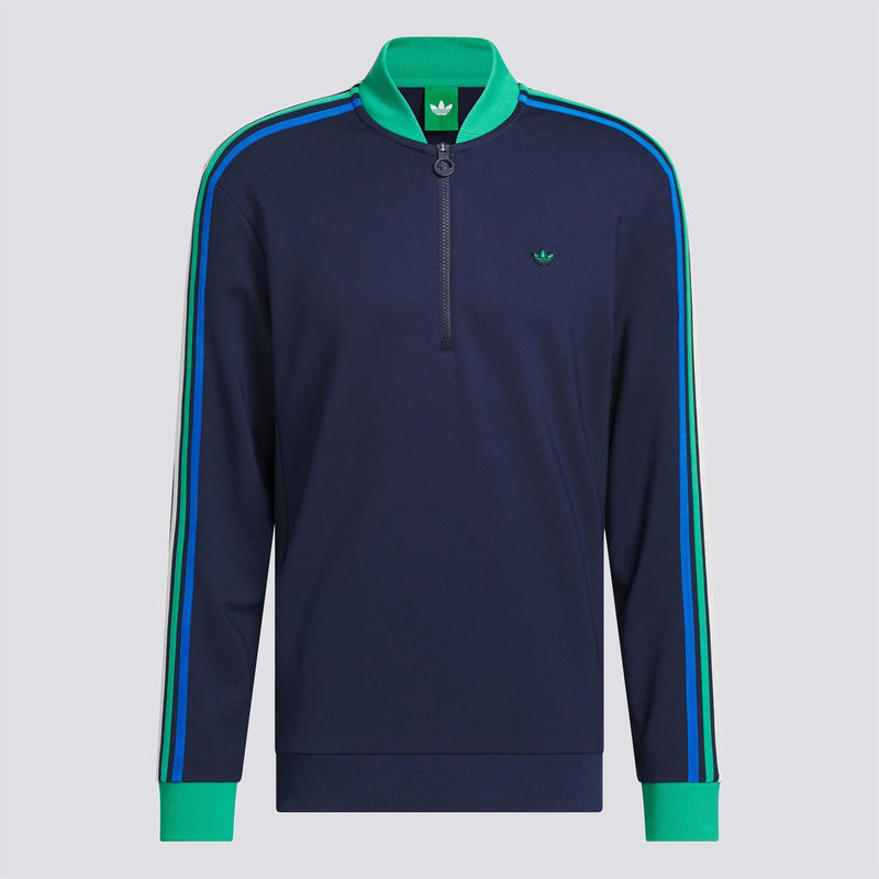 Originals 3-Stripe Quarter Zip Night Indigo/Court Green