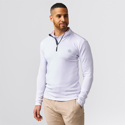 The Jacquard Quarter Zip Mid Layer White