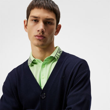 Lucas Merino Tech Wool Knitted Cardigan JL Navy