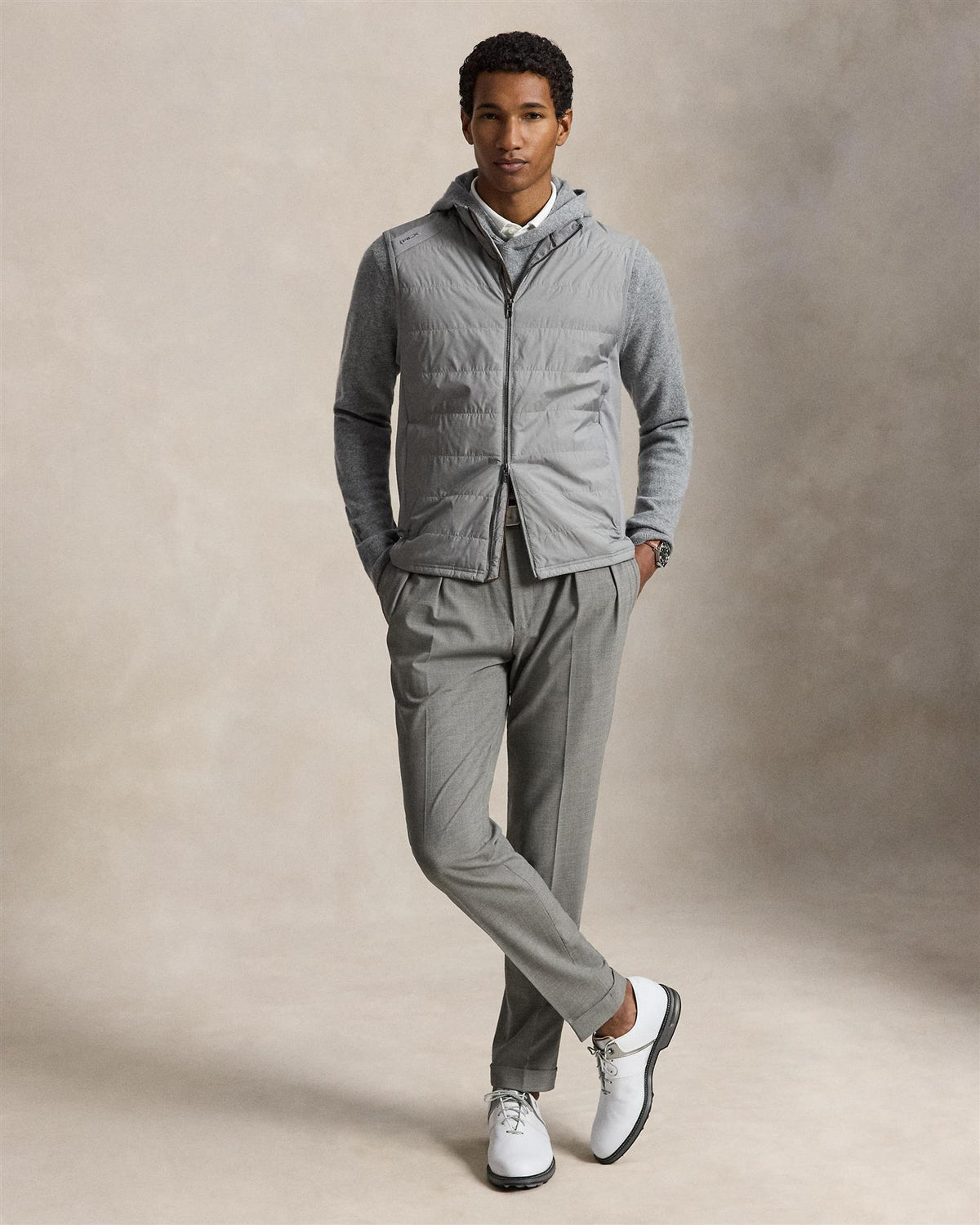 Hybrid Full Zip Vest Peak Grey