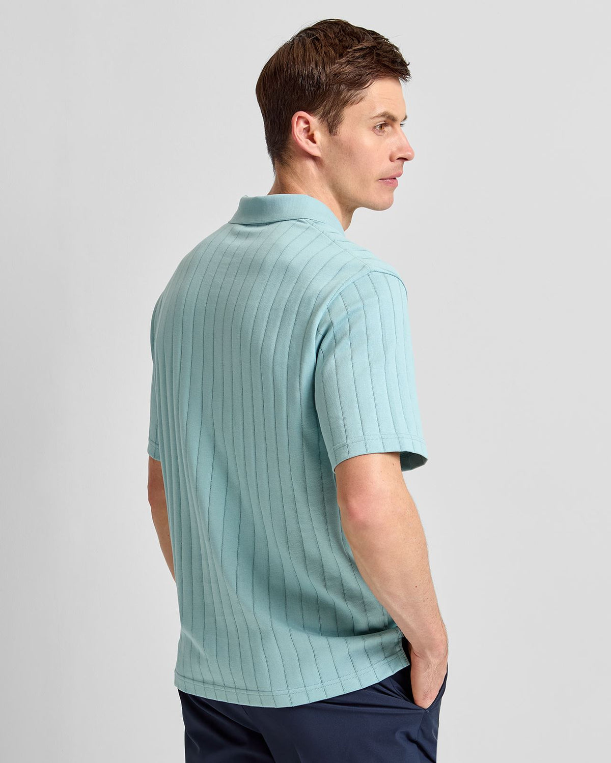 Simon Stripe Polo Forget-Me-Not