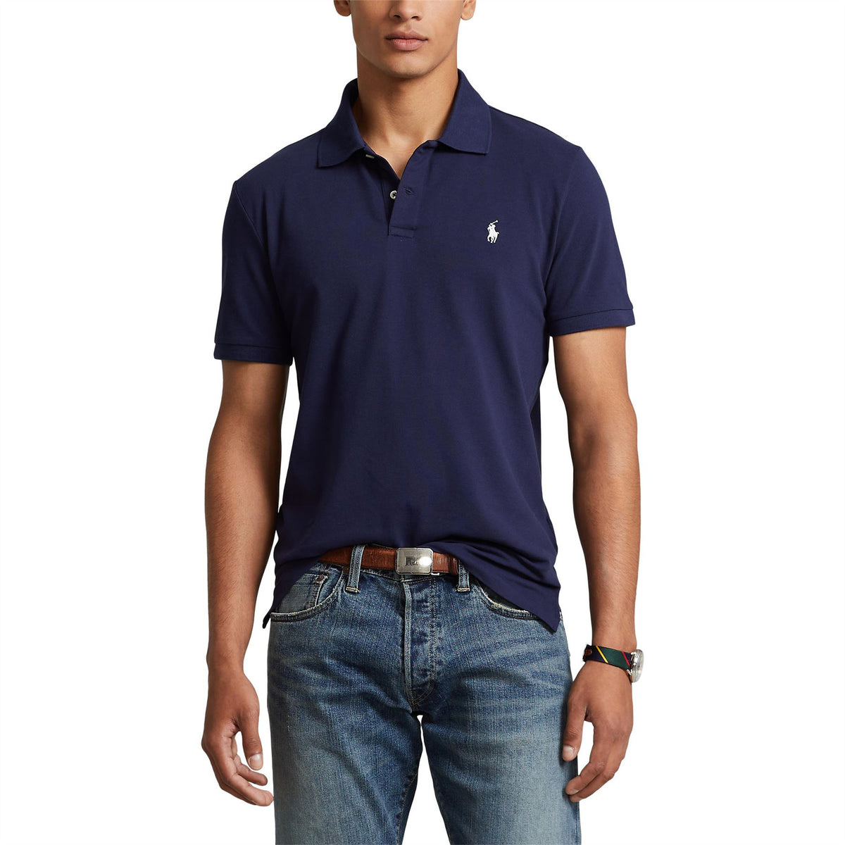 Custom Slim Fit Performance Polo Shirt French Navy - AW23 – TRENDYGOLF UK