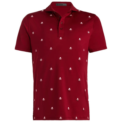 Embroidered Tech Jersey Polo Rhubarb Red - SS24