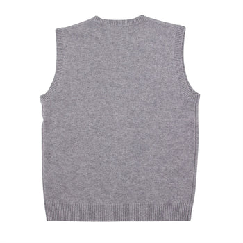 Knitted Vest Mid Grey Melange