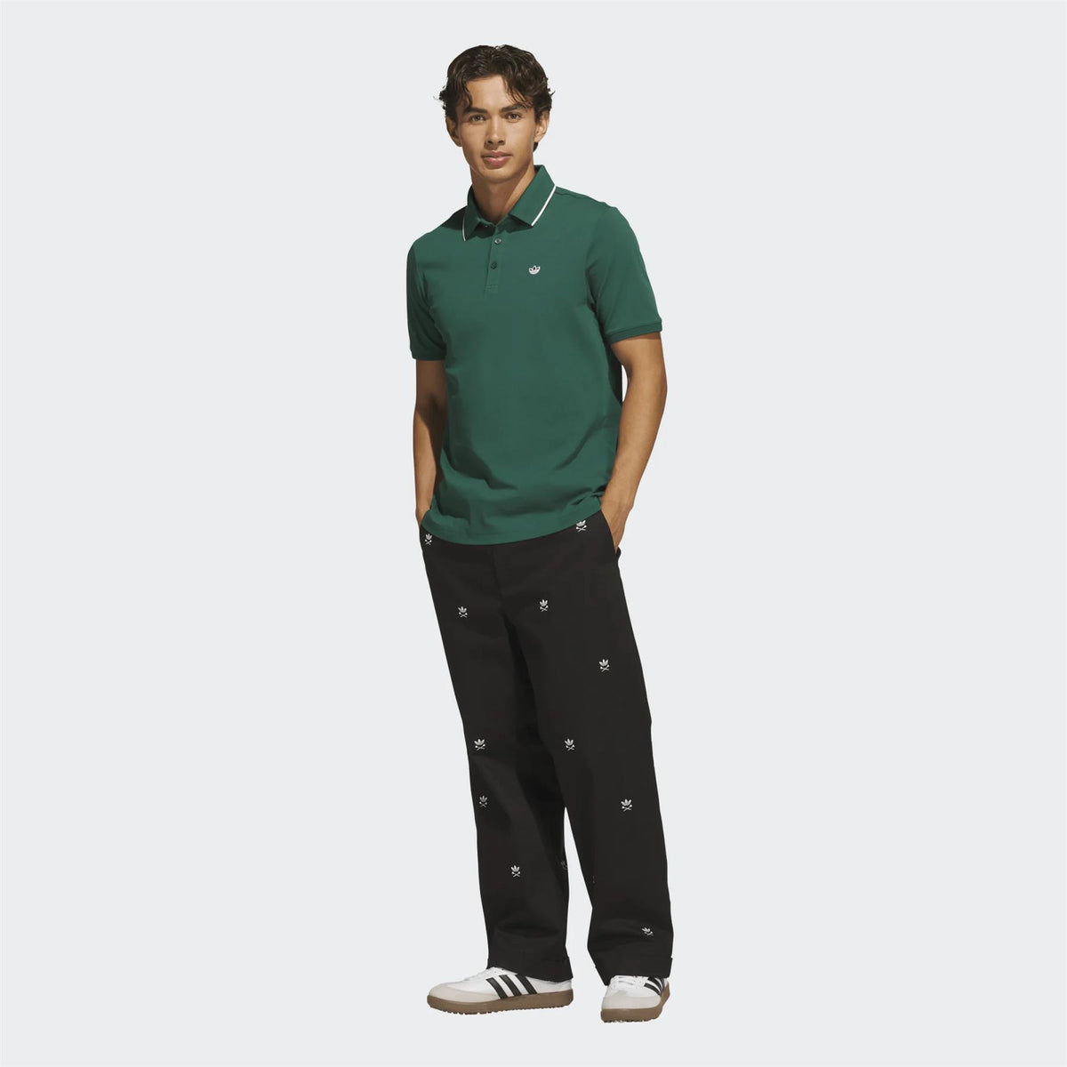 Originals Twistknit Trefoil Polo Collegiate Green