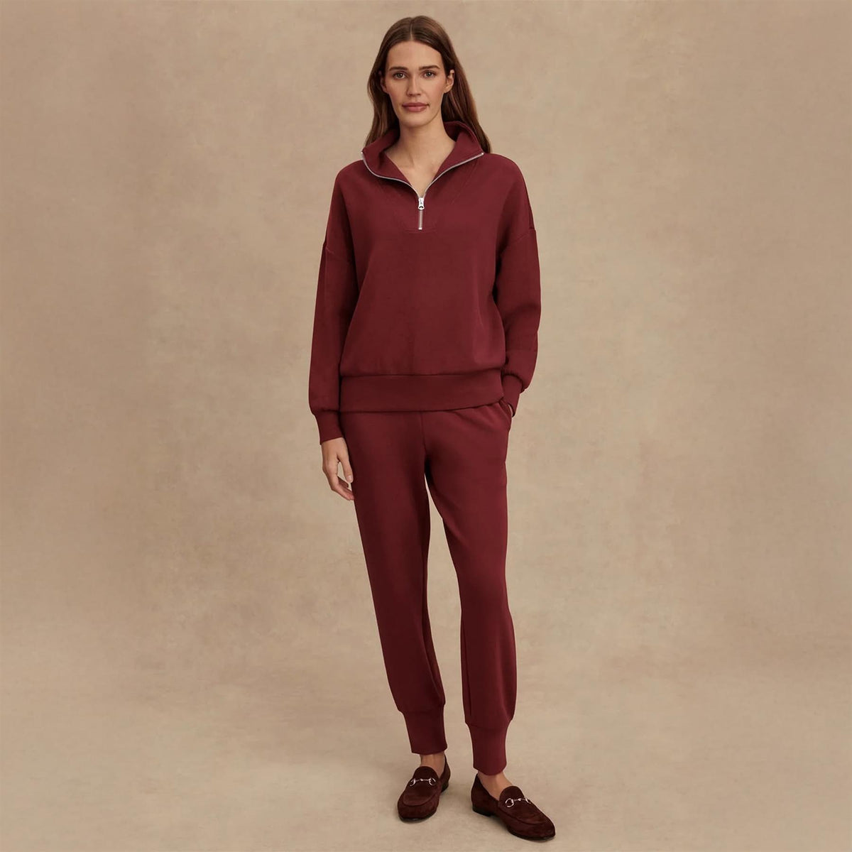 Hawley Half Zip Sweat Cinnamon