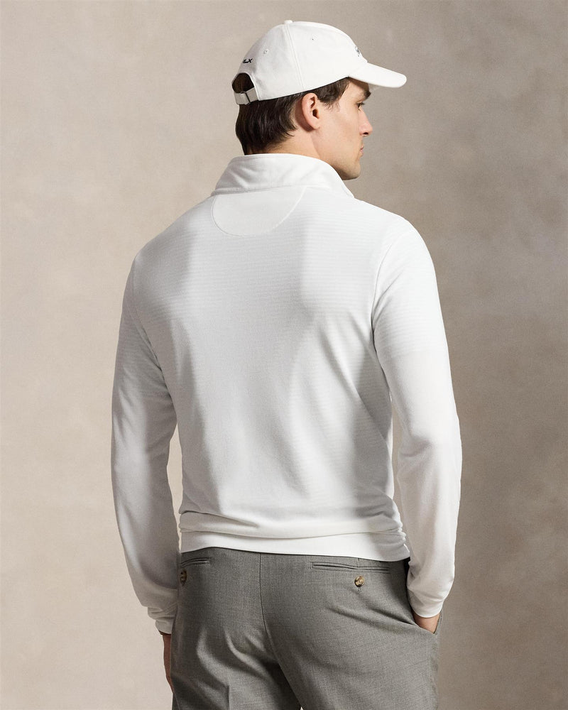 Mesh Quarter Zip Pullover Ceramic White