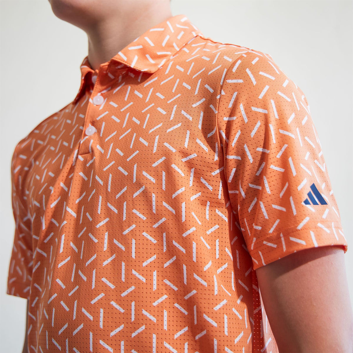 Boys Climacool Ultimate365 Printed Mesh Polo Dusky Orange