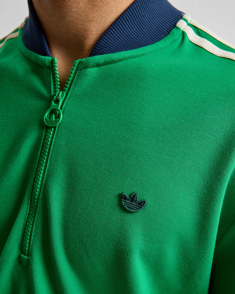 Originals 3-Stripe Quarter Zip Green/Night Indigo