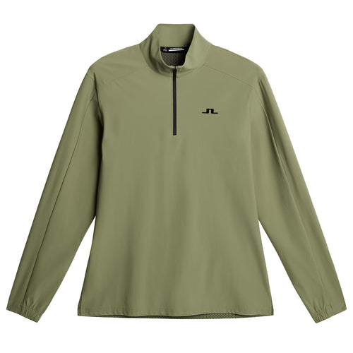 Ollie Tech Quarter Zip Mid Layer Oil Green - SS25