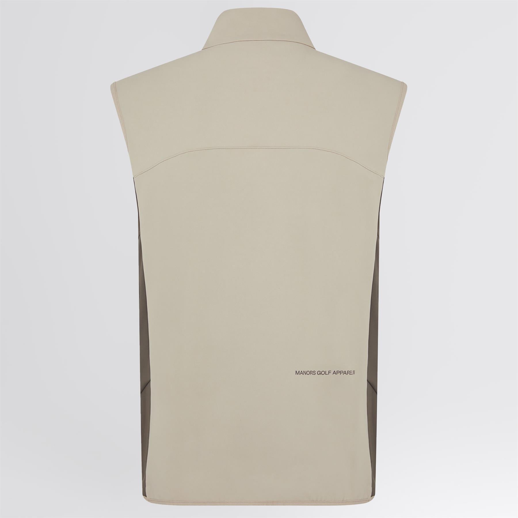 Manors Quarter Zip Tech Vest Greige | TRENDYGOLF UK