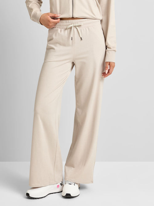 Halo Essential Wideleg Joggers Ecru Heather