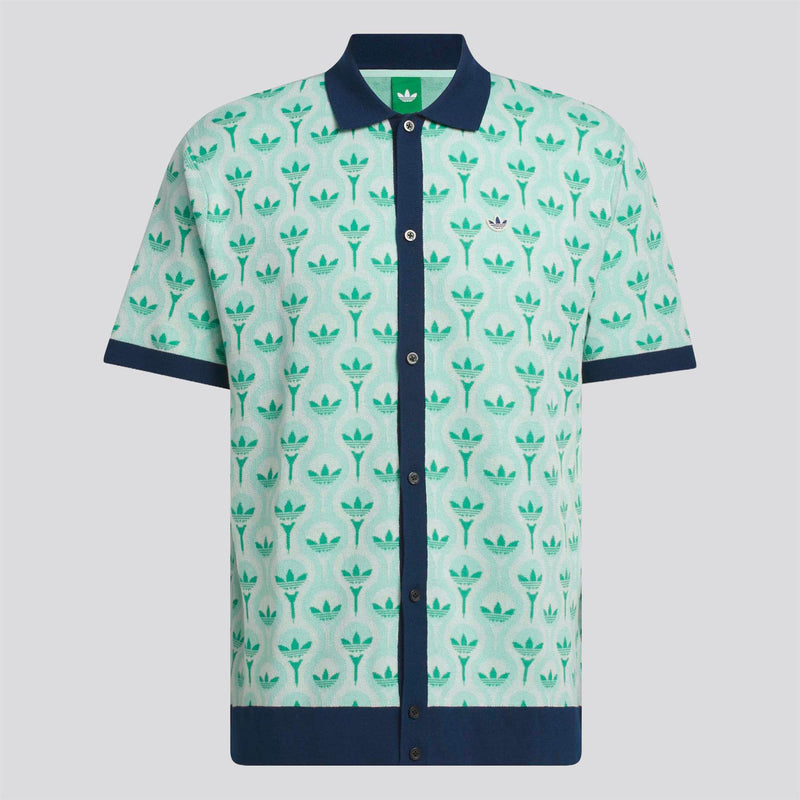 Originals Knit Polo White/Clear Mint/Court Green