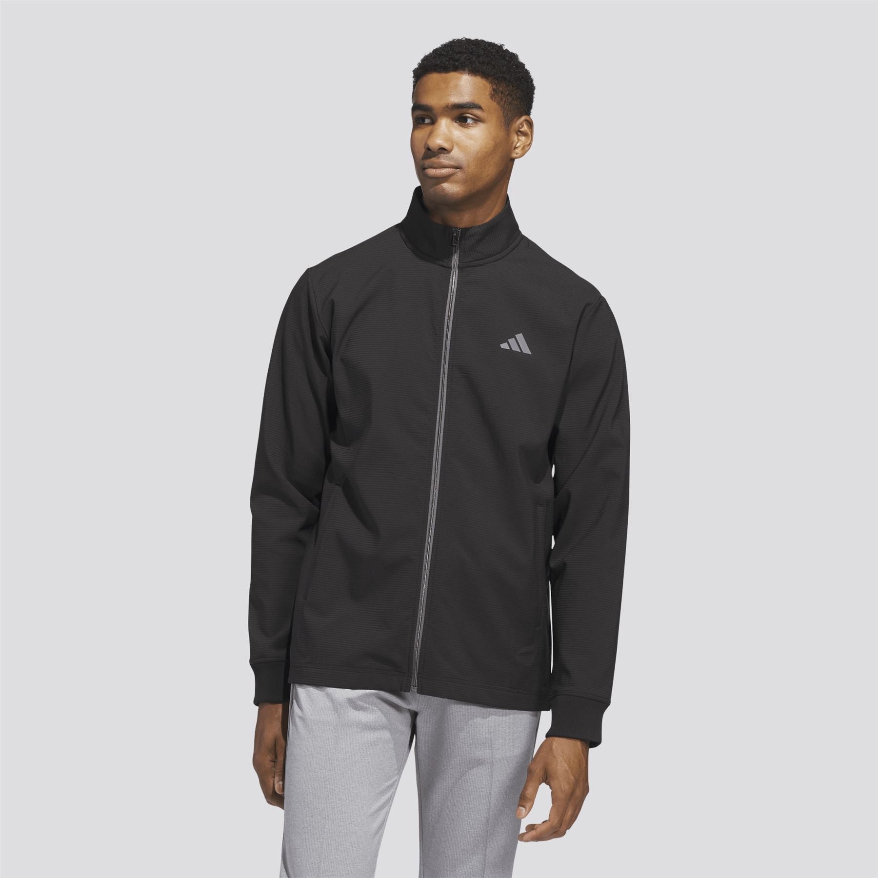 Ultimate365 Textured Woven Full Zip Mid Layer Black