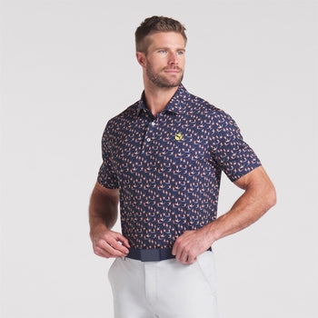 MATTR Paradise Polo Deep Navy/Sunny Yellow