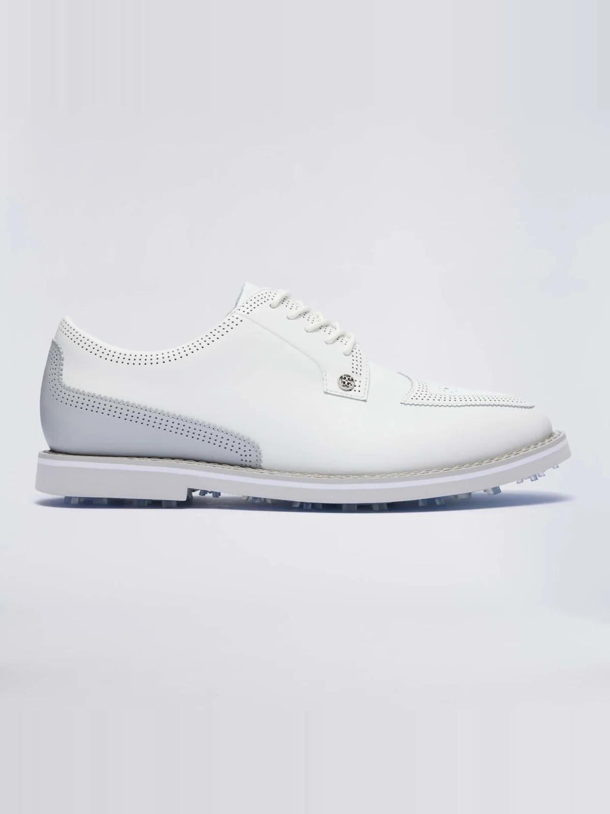 Gallivanter Smooth Leather Perf Brogue Spiked Golf Shoes Snow/Nimbus