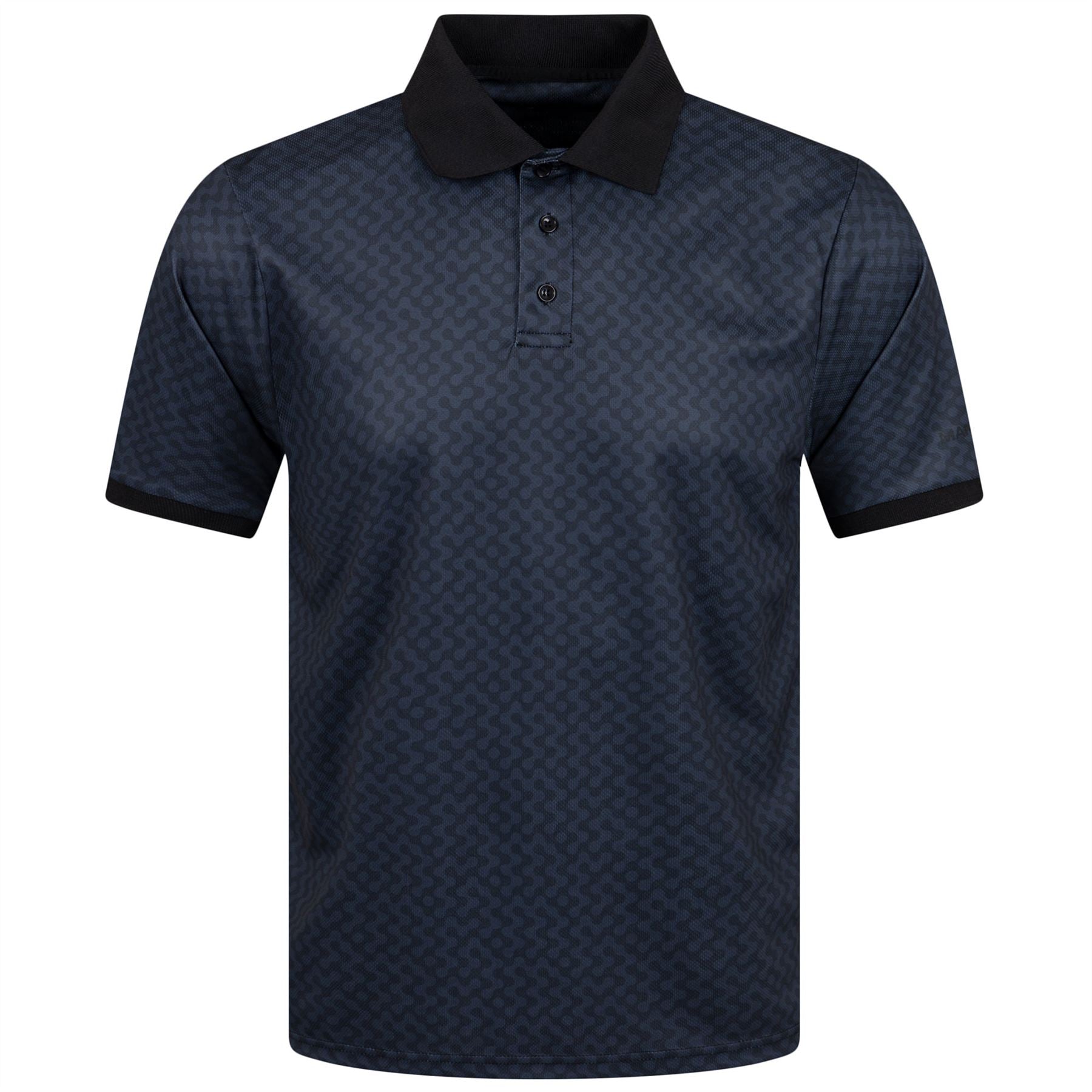 Eighteenth Course Printed Polo Black - SS23 – TRENDYGOLF UK