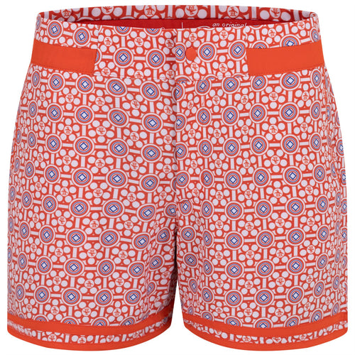Womens Retro Geo Printed Woven Shorts Fiesta - SS23