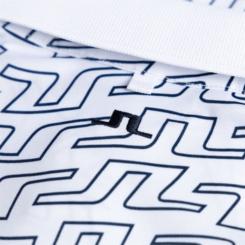 Tour Tech Reg Fit Print Polo White Outline Swirl