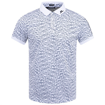 Tour Tech Reg Fit Print Polo White Outline Swirl