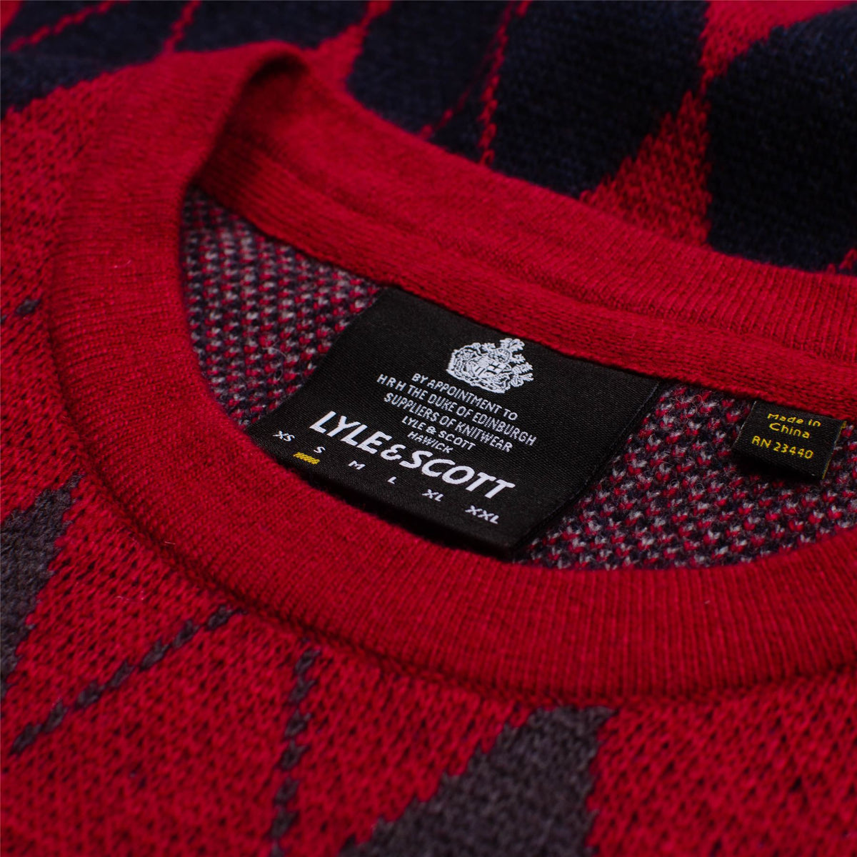 British Argyle Crew Neck Tunnel Red - AW22 – TRENDYGOLF UK