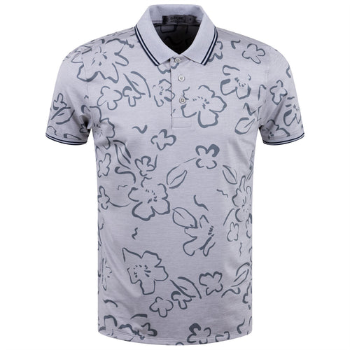Floral Watercolour Polo Light Heather Grey - SS23
