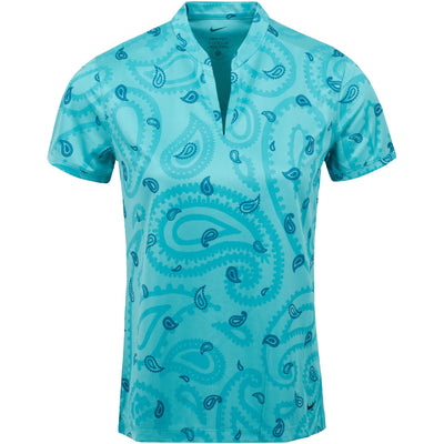 Womens Dri-Fit Victory Allover Jacquard Print Polo Washed Teal - SS22